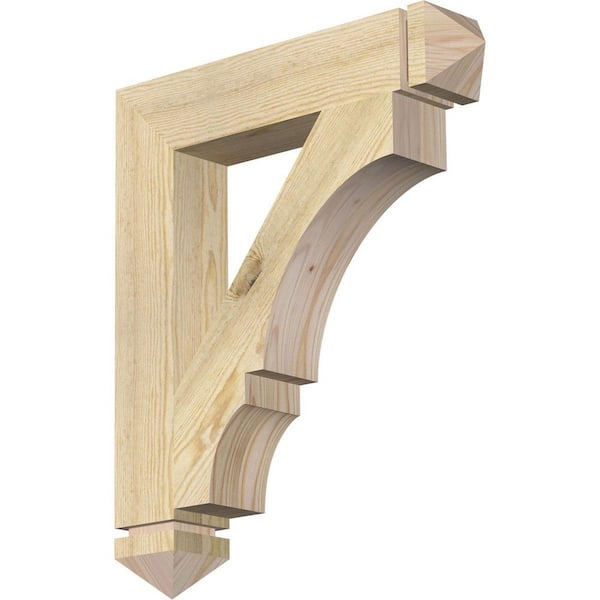 Ekena Millwork 4 in. x 26 in. x 22 in. Douglas Fir Balboa Arts and Crafts Rough Sawn Bracket