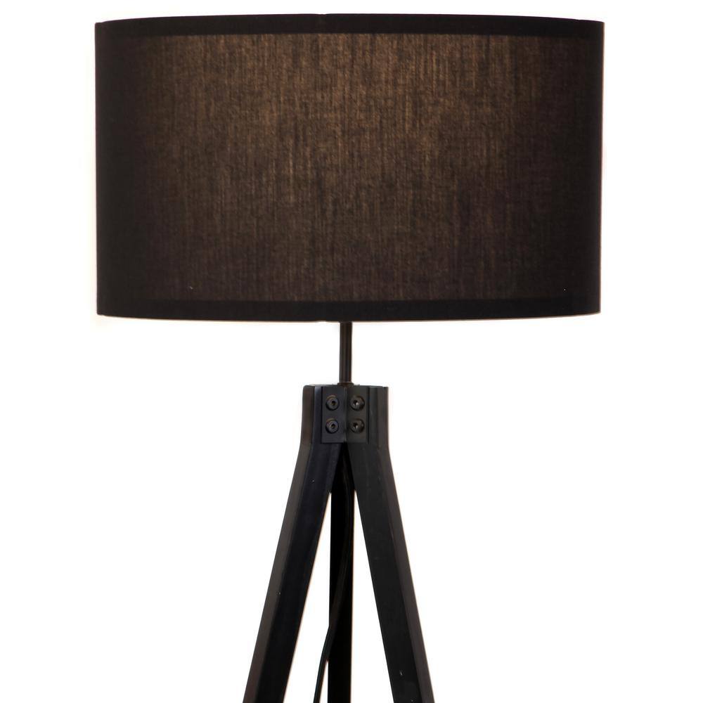 Black Tripod Floor Lamp with 3-Way Switch for Kids' Nursery