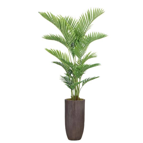 VINTAGE HOME 77.25 in. Artificial Real Touch Palm Tree in Fiberstone ...