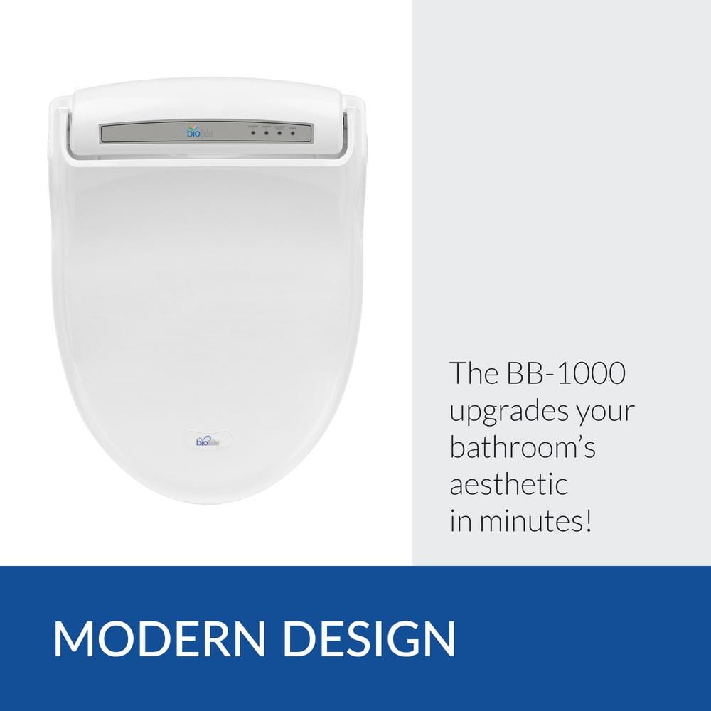White Heated Round Electric Bidet Toilet Seat with Remote