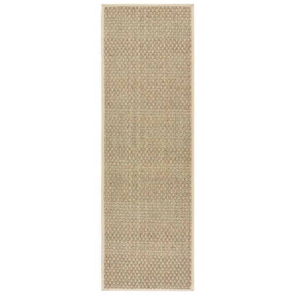 Natural Fiber 3 ft. x 8 ft. Natural/Beige Solid Runner Rug