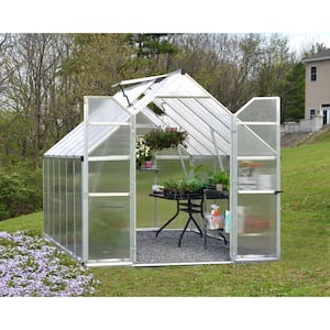 Essence 8 ft. x 12 ft. Silver/Clear DIY Greenhouse Kit