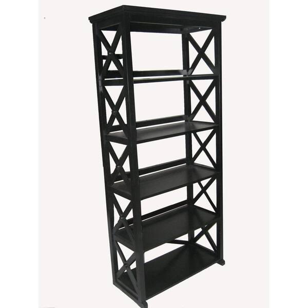 Home Decorators Collection Brexley Black 5-Shelf Bookcase-DISCONTINUED