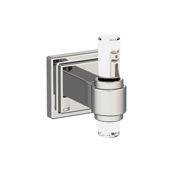 Amerock Glacio Knob Single Robe Hook in Clear/Polished Nickel
