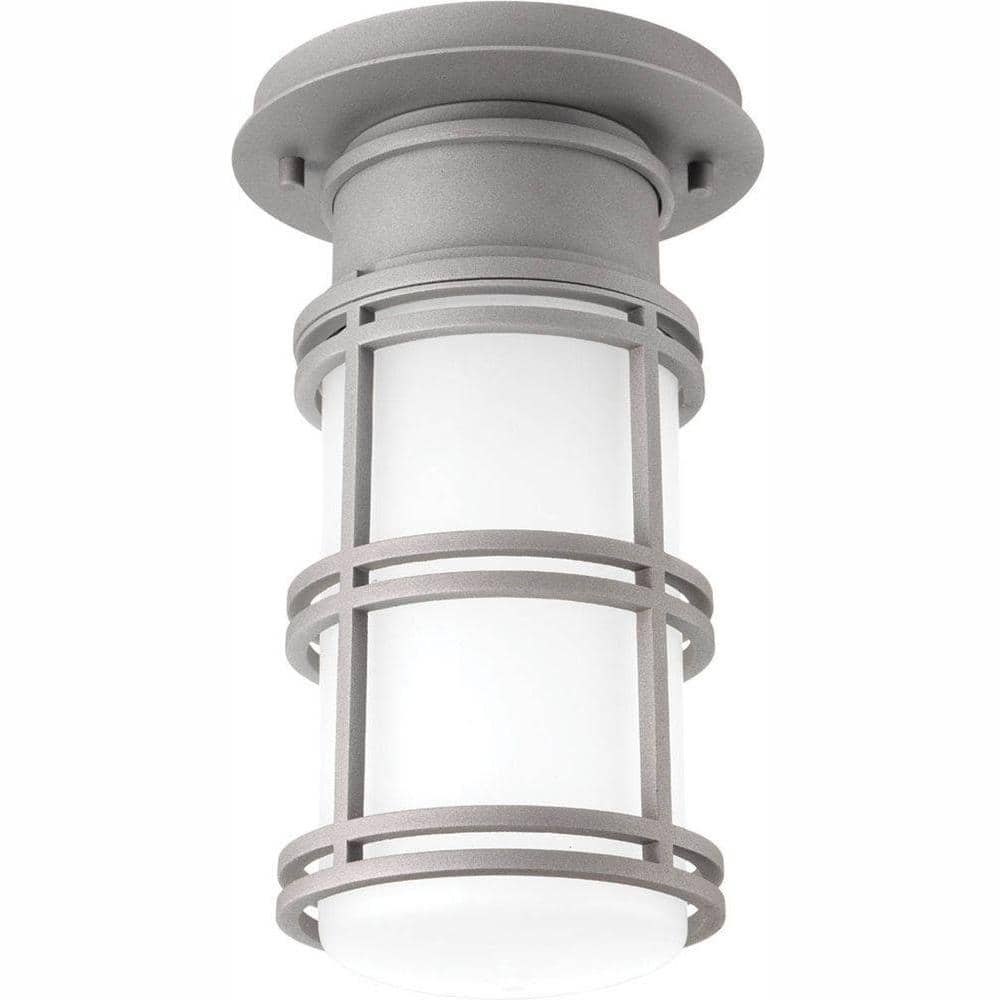 Progress Lighting Bell 6.625-in W Textured Graphite Outdoor Flush Mount Light ENERGY STAR