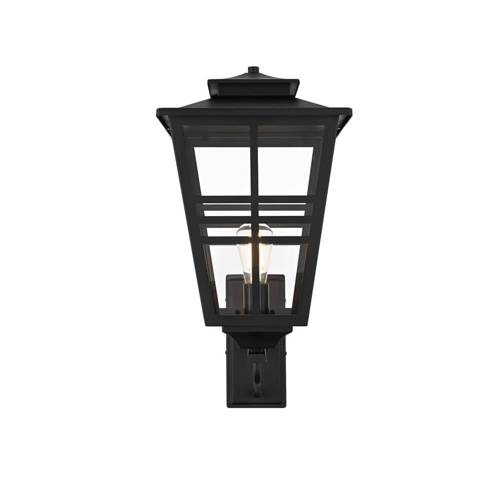 24 in. Black Outdoor Hardwired Wall Sconce with No Bulbs Included price history on PriceWatchPro