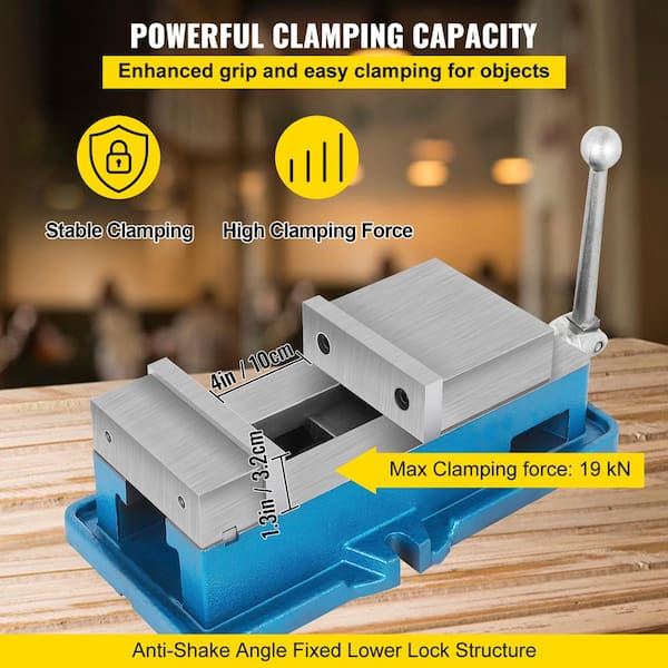 VEVOR Non Swivel Milling Lockdown Vise 4 in. Jaw Opening Precision