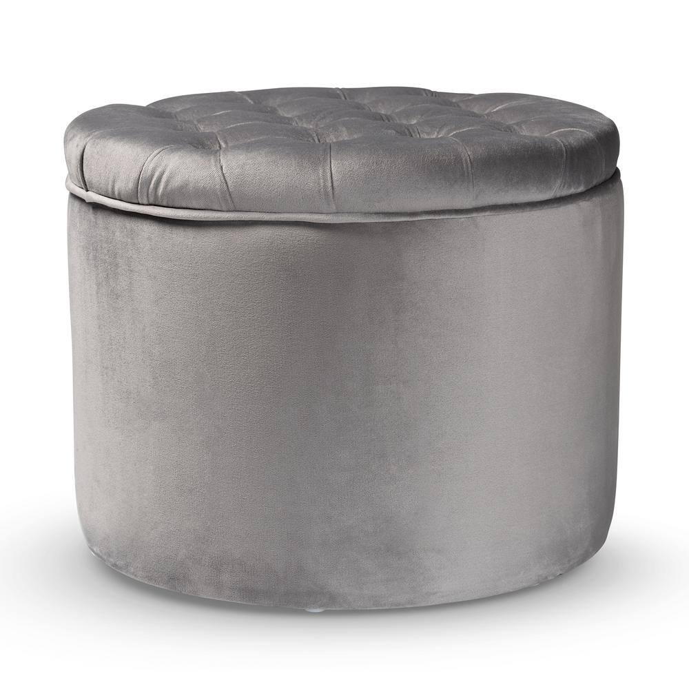 Baxton Studio Livana Grey Storage Ottoman 198-12222-HD - The Home Depot