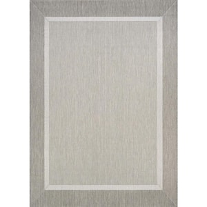 Recife Stria Texture Champagne-Taupe 4 ft. x 5 ft. Indoor/Outdoor Area Rug