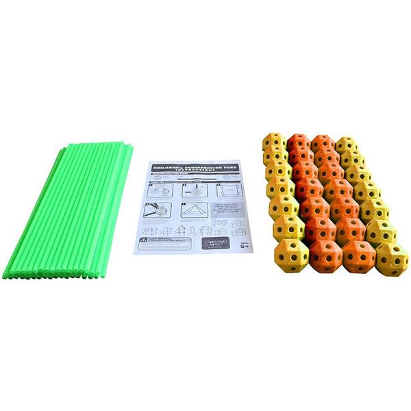 Construction Fort Building Kit - 77 Pieces with Storage Bag