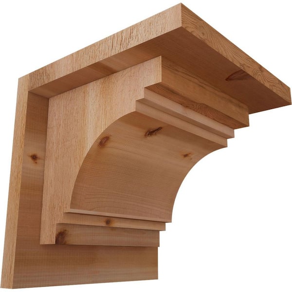 Ekena Millwork 8 in. x 8 in. x 8 in. Western Red Cedar Pescadero Rough Sawn Corbel with Backplate