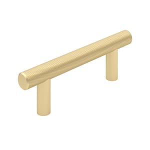 Hearst Collection 3 in. (76 mm) Modern Satin Brass Knurled Cabinet Bar Pull