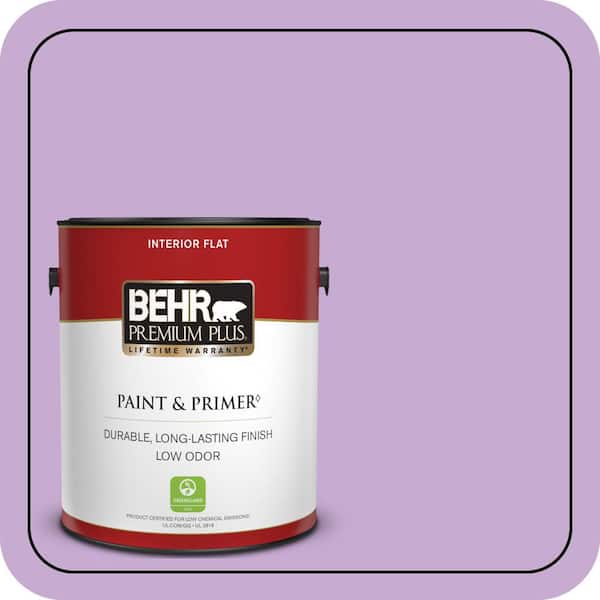 BEHR PREMIUM PLUS 1 gal. #660B-4 Pale Orchid Flat Low Odor Interior Paint & Primer