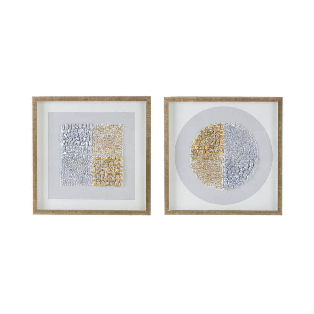 Set of 2 Stone Shadow Box Wall Decor in by Unknown Artist 2-Pieces Framed A