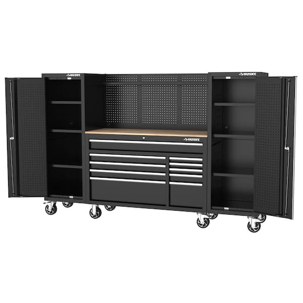 Husky Modular Tool Storage 92 in. W Standard Duty Black Mobile
