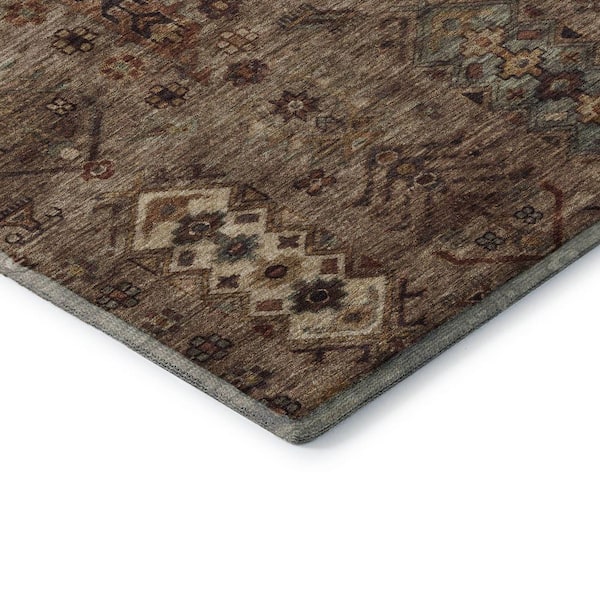 Mayfield Premium Machine Washable Abstract AMF2047 Brown 9 ft. x 12 ft. Area Rug