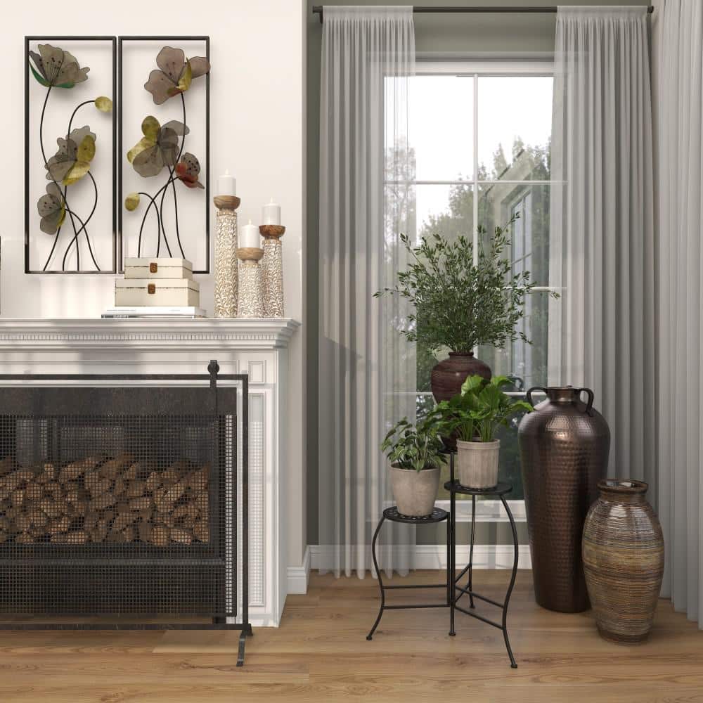 Black Metal 3-Tier Indoor Outdoor Floral Plant Stand