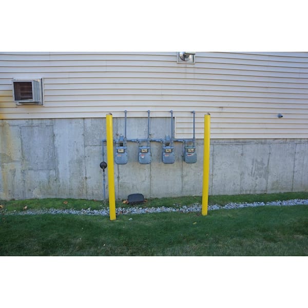 Unbranded - 7 ft. x 4 in. Round Top On-Diameter 16-Guage Concrete Filled Painted Grey Bollard (5 Per Pallet)