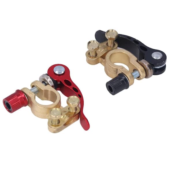 Quick Disconnect Terminal Clamp Connectors Positive Negative Brass Corrosion Resistant 2-Pack for Car Truck RV