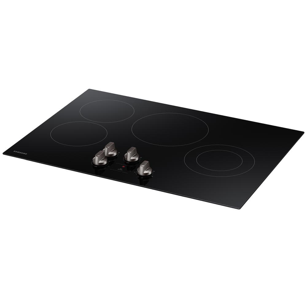 30" Black Ceramic Electric Cooktop with 4 Burners