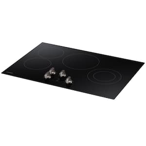 30 in. Radiant Electric Cooktop in Black with 4-Burner Elements