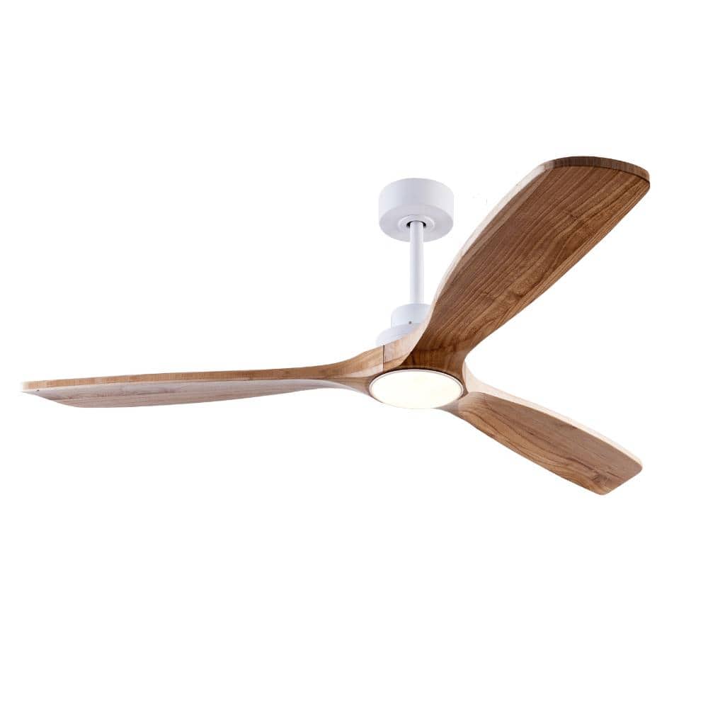 52 in. Indoor LED White Oak Modern Farmhouse Downrod Ceiling Fan with Solid Wood Blades and App/Remote Control price history on PriceWatchPro