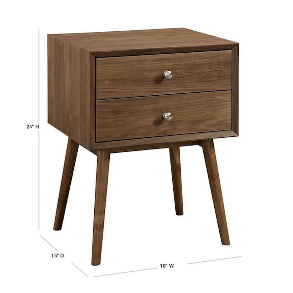 MODWAY Dispatch Walnut Nightstand EEI-2284-WAL-WAL - The Home Depot