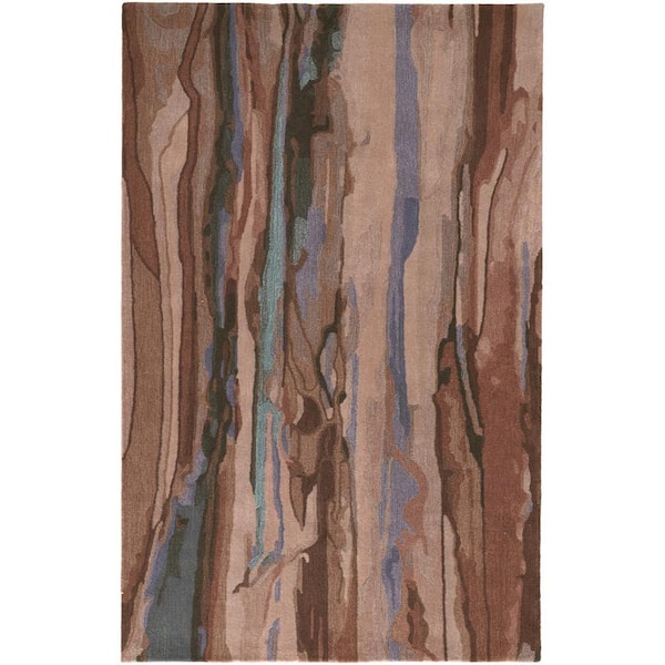 HomeRoots Red and Pink and Blue 5 ft. x 8 ft. Abstract Area Rug