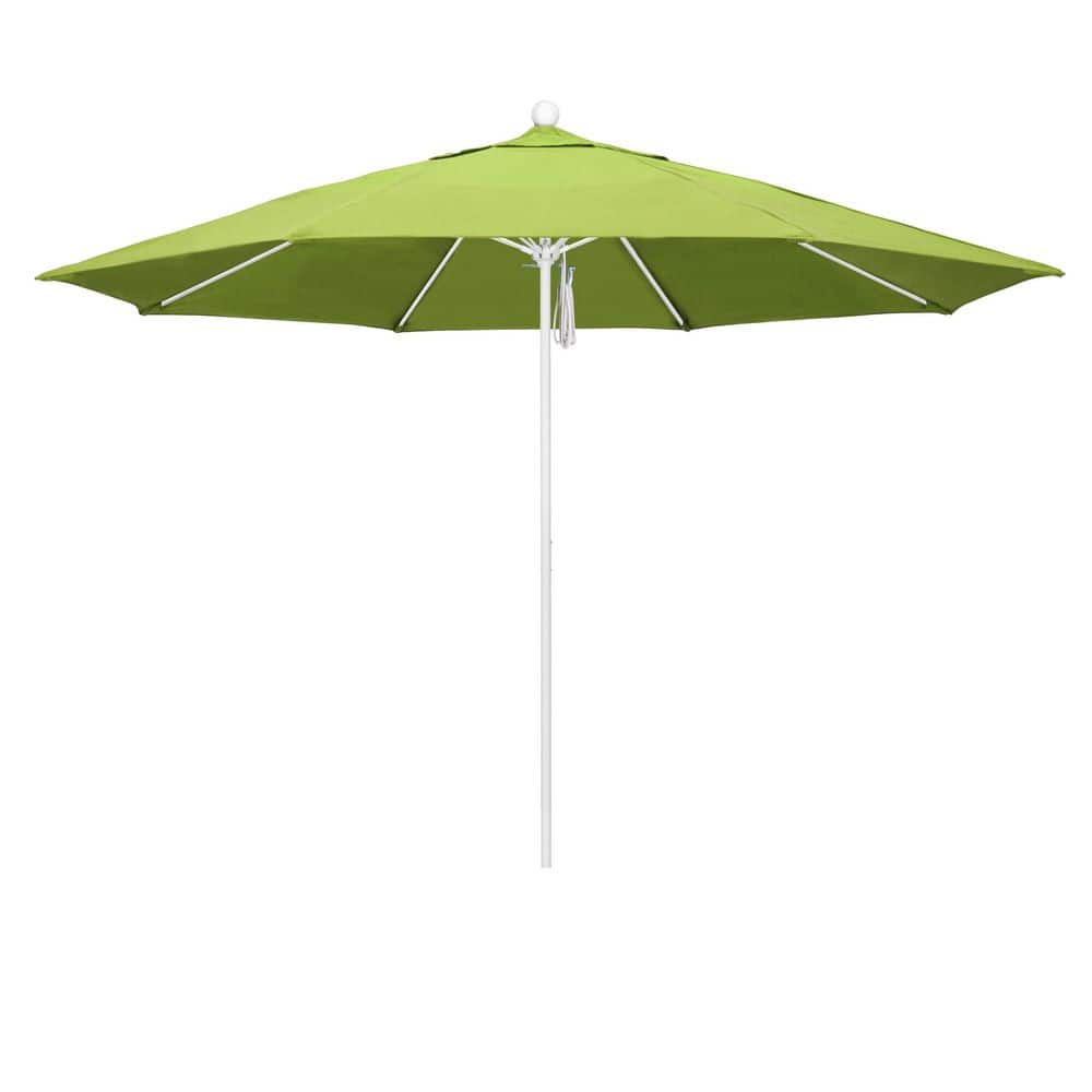 11 ft. Matted White Aluminum Market Patio Umbrella with Fiberglass Ribs Pulley Lift in Parrot Sunbrella price history on PriceWatchPro