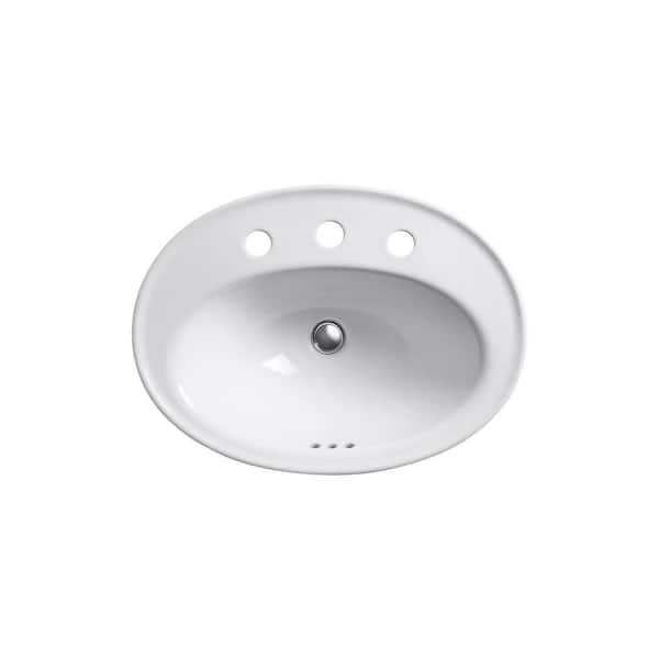 KOHLER Serif 22-1/4 in. Drop-In Vitreous China Bathroom Sink in White with Overflow Drain