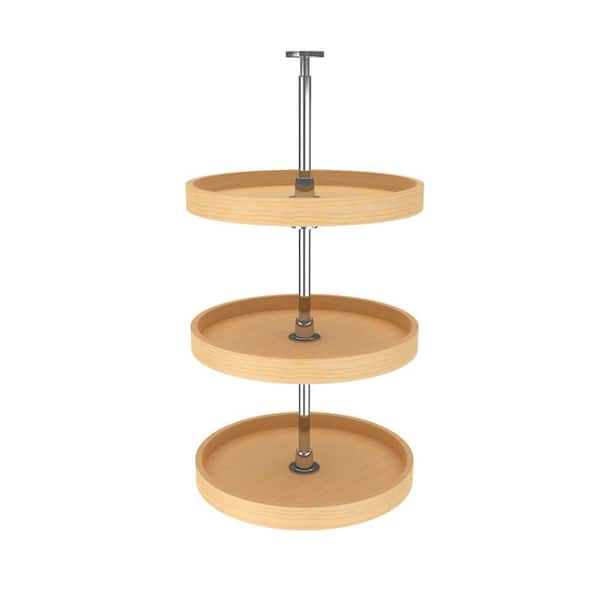 Rev-A-Shelf 20 in. Banded Wood Full Circle Lazy Susans 3-Shelf