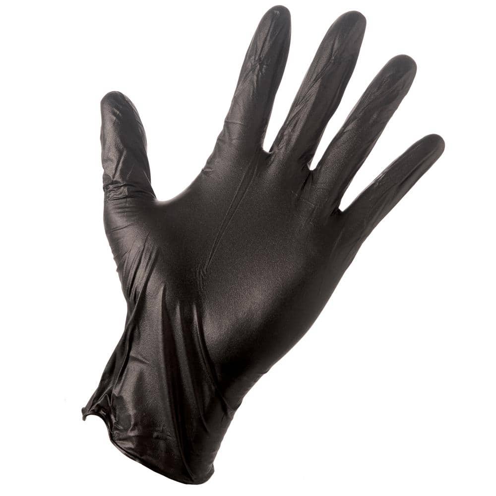 Grease Monkey Large Black 4 Mil Disposable Nitrile Gloves (100-Box) 23890 -  The Home Depot