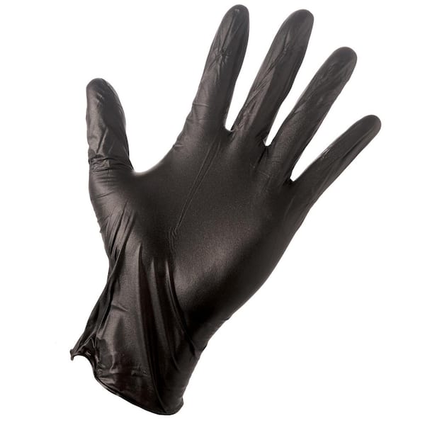 Grease Monkey Large Black 4 Mil Disposable Nitrile Gloves (100-Box)