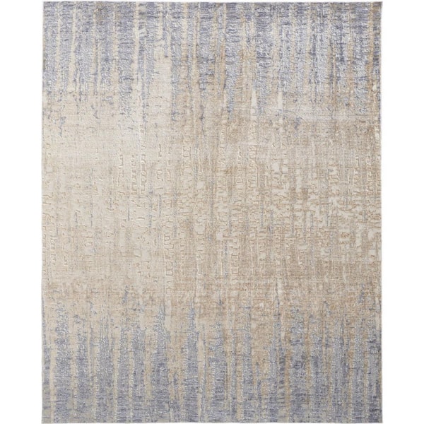 8 ft. x 10 ft. Tan and Brown Abstract Area Rug