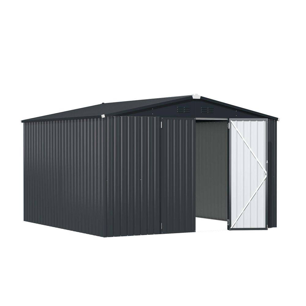 12 ft. W x 12 ft. D Dark Gray Metal Shed with Lockable Door, Vents (144 sq. ft.) price history on PriceWatchPro