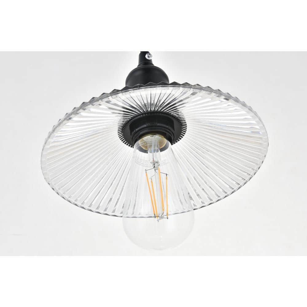Mid-Century Modern Waltz 3-Light Black and White Pendant