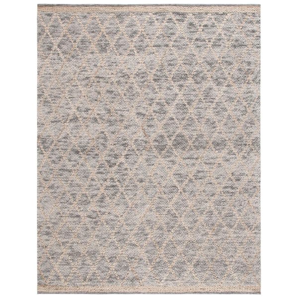 Natura 10 ft. x 14 ft. Light Gray/Natural Diamond Border Area Rug