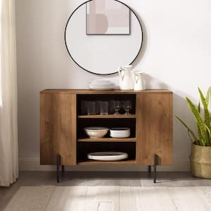 Modern 43 in. English Oak Rectangle MDF Console Table with Open Cubby