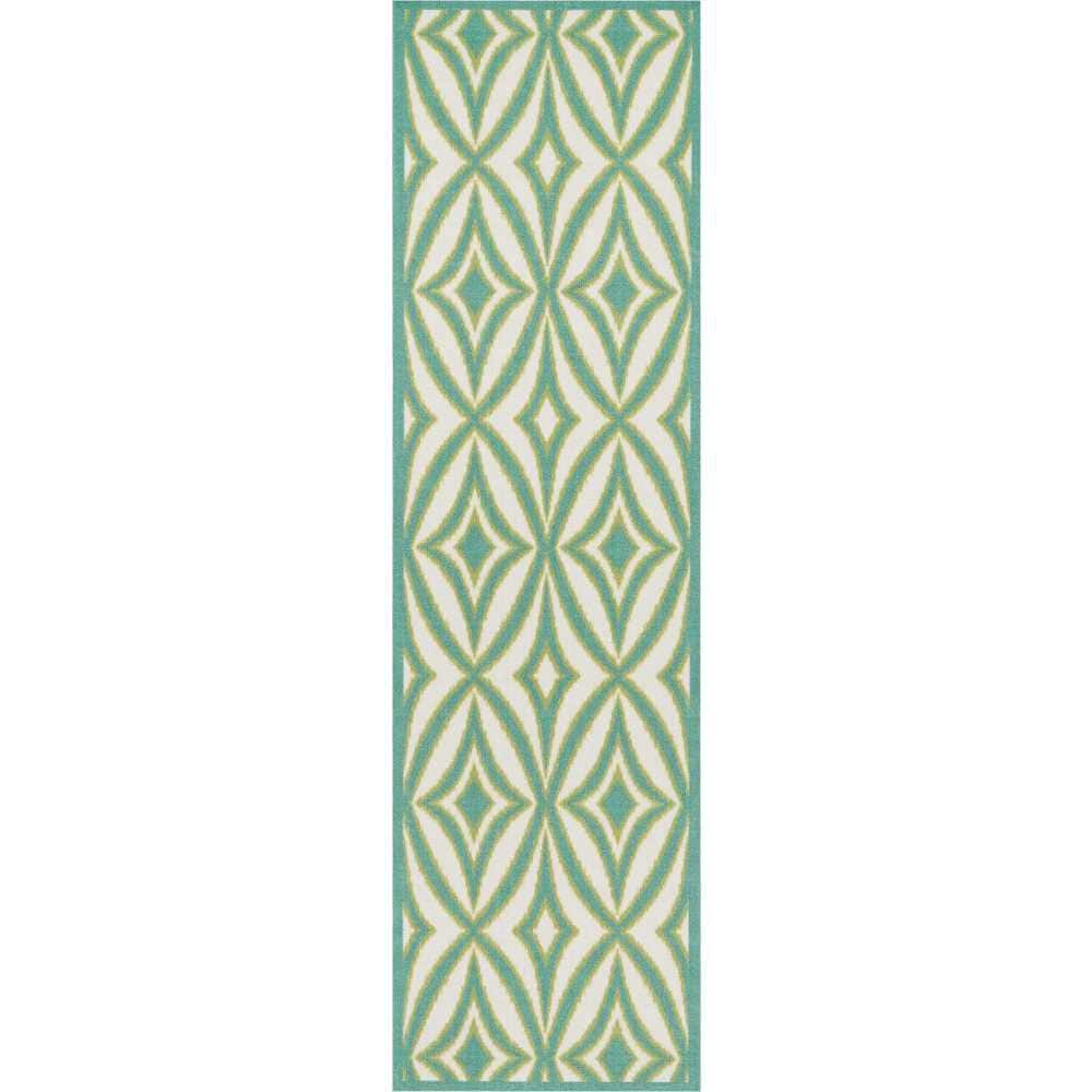 Waverly Sun N' Shade Carnival 2 ft. x 8 ft. Geometric Transitional