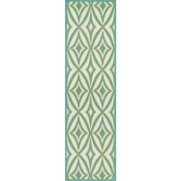 Waverly Sun N' Shade Carnival 2 ft. x 8 ft. Geometric Transitional