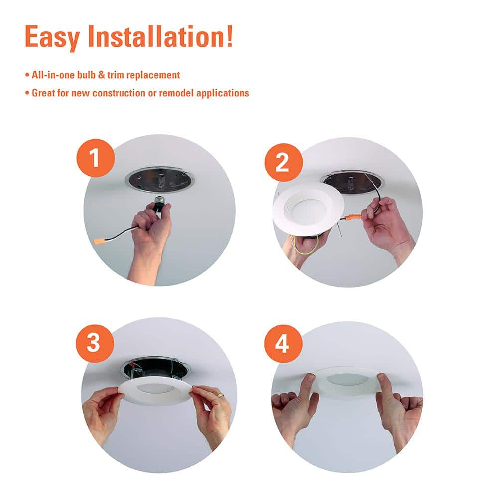 Halo White Aluminum 5-6 Inch LED Retrofit Recessed Light