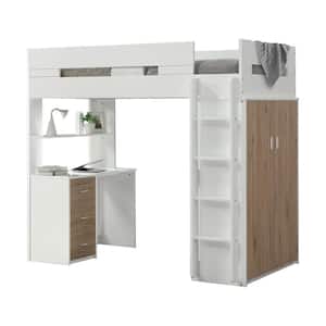 Nerice White Twin Loft Bed