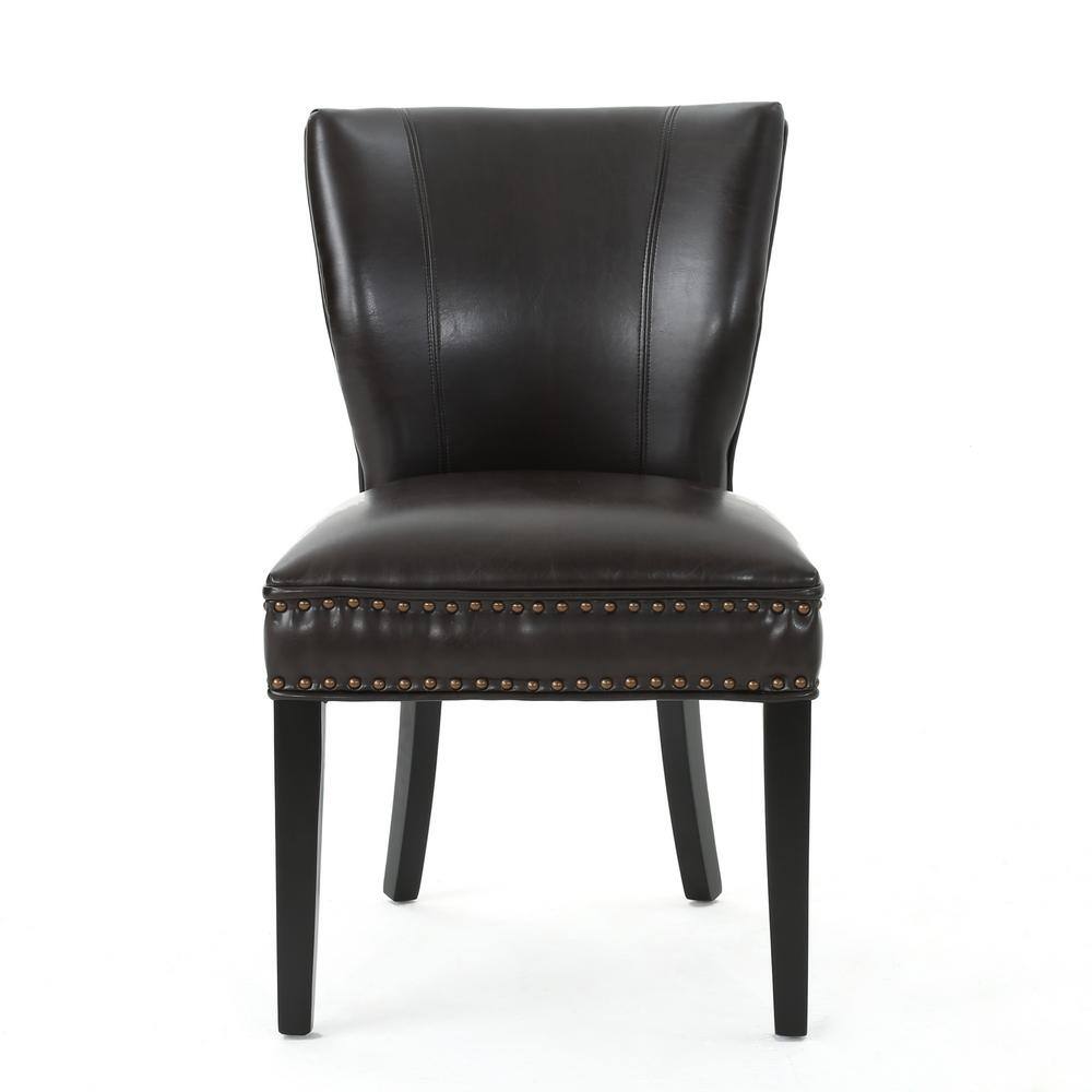 jackie brown leather accent dining chair