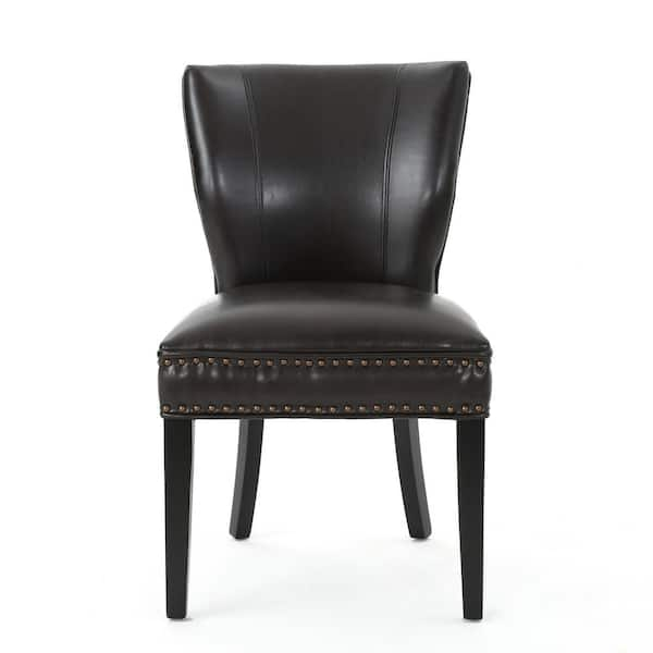 jackie brown leather accent dining chair