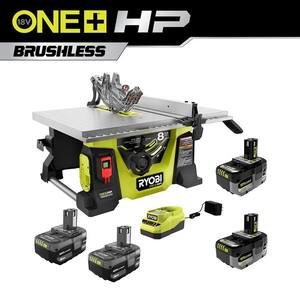 ONE+ HP 18V Brushless Cordless 8-1/4 in. Compact Portable Jobsite Table Saw Kit with (4) 4.0 Ah Batteries and Charger