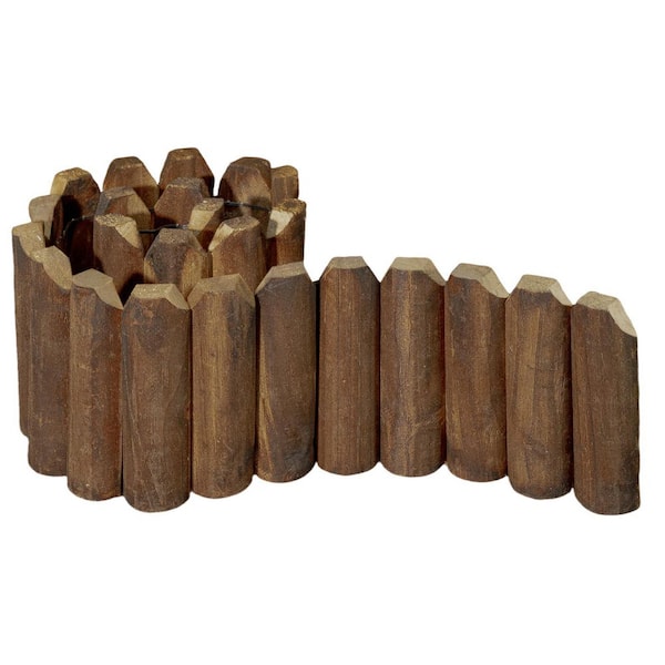 Unbranded 47 in. x 7.8 in. x 1 in. Brown Wood Garden Edging, Fence Border Decorative Panels for Flower and Landscape Fencing