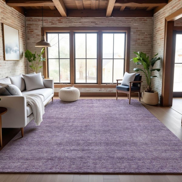Mayfield Premium Machine Washable Abstract AMF1163 Lavender 3 ft. x 5 ft. Area Rug