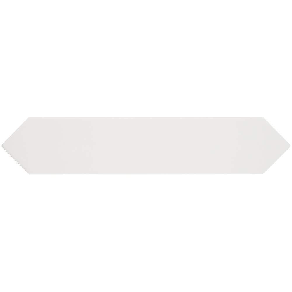 Lane 2.6" x 13" White Polished Ceramic Hexagonal Wall Tile