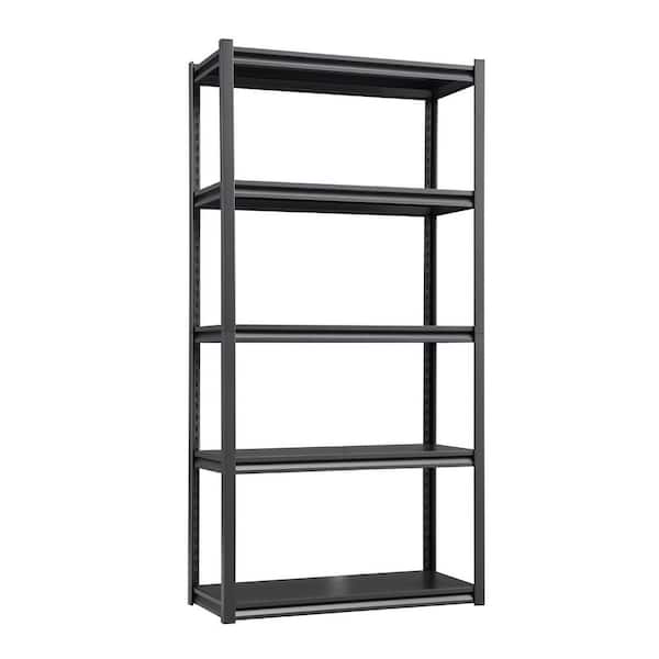 5-Tier Heavy Duty Steel Adjustable Boltless Garage Storage Shelving Unit in Black (35.4 in. W x 72 in. H x 15.7 in. D)