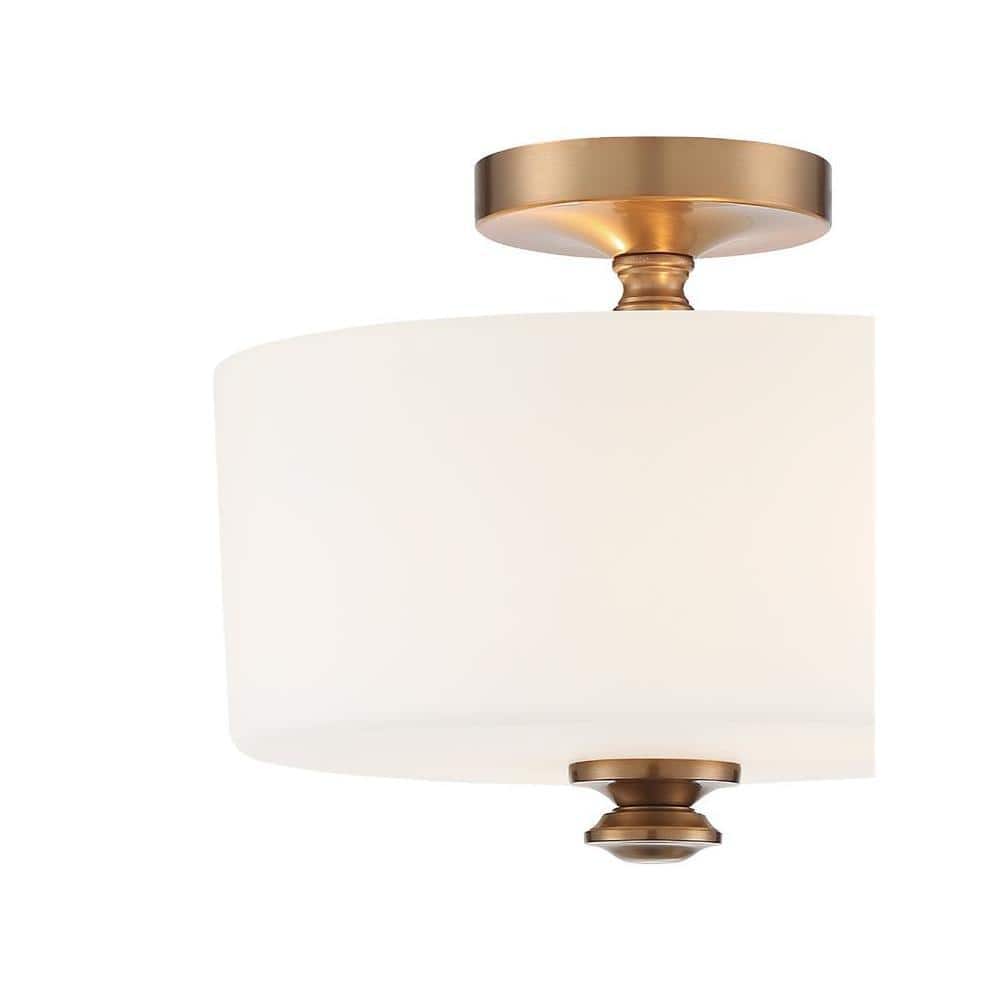Vibrant Gold Glass Drum LED Indoor/Outdoor Ceiling Light